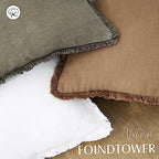 Foindtower Decorative Linen Fringe Lumbar Throw Pillow Covers Cozy Boho - Image 4