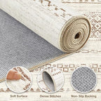 Nakagishi Boho 2x6 Runner Rug Machine Washable Rugs Non Slip Brown - Image 3
