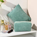 SOIDRAM 2 Pieces Makeup Bag Large Corduroy Cosmetic Bag Capacity Canvas Mix - Image 6