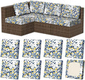 8Pcs Outdoor Cushion Covers, Stretch Patio Furniture Couch Chair Slipcovers by VORSHAPE