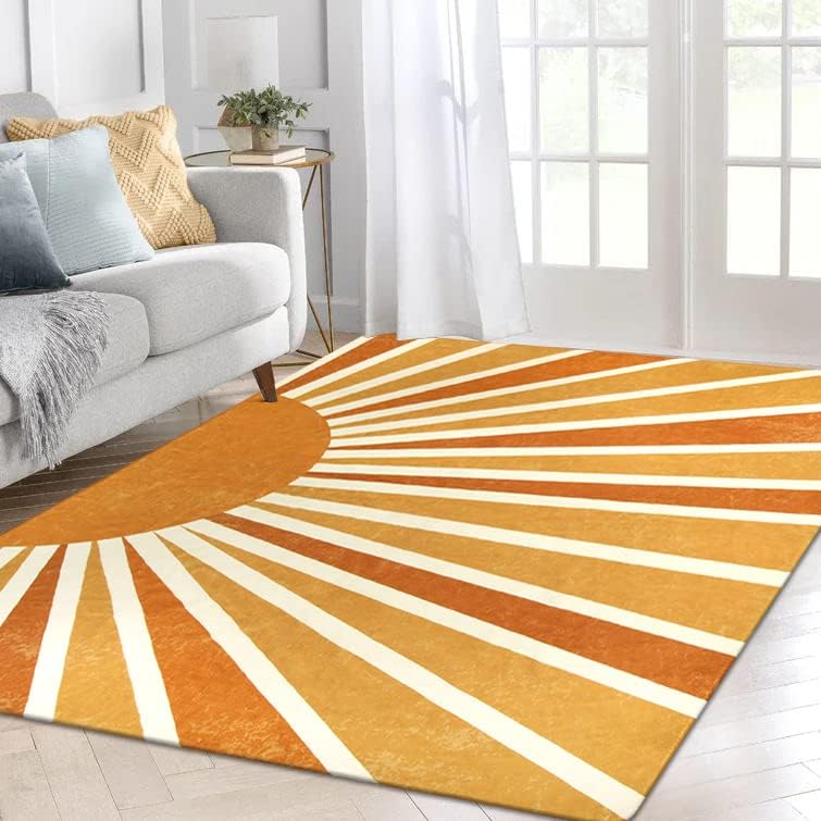 Lahome Colorful Rainbow Sun Area Rug 8x10, Boho Print - Image 6