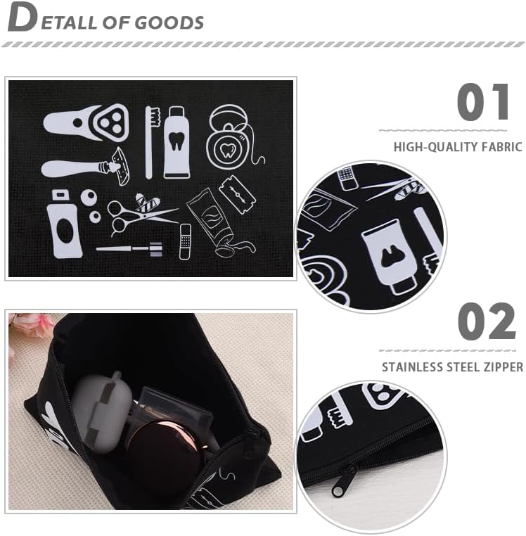 Zipper Travel Toiletry Bag Travelling Accessories Mens Male Shaving Storage Bag - Image 5