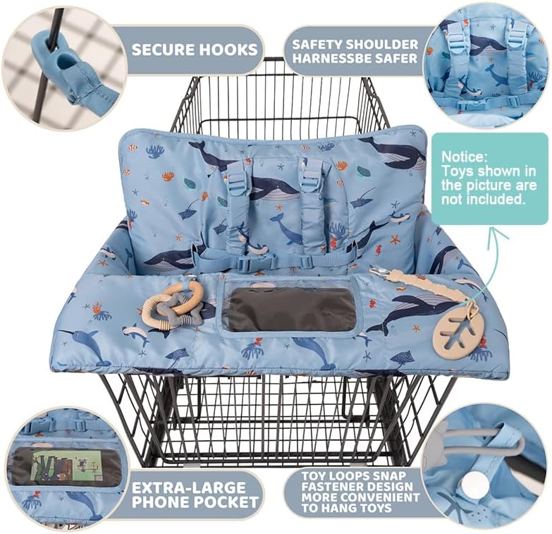 Shopping Cart Cover for Baby 2 in 1 High Chair Covers for Restaurant - Image 3