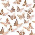 SAOROPEB 3D Butterfly Wall Decor, Removable Metallic Wall Sticker Room Mural by SAOROPEB
