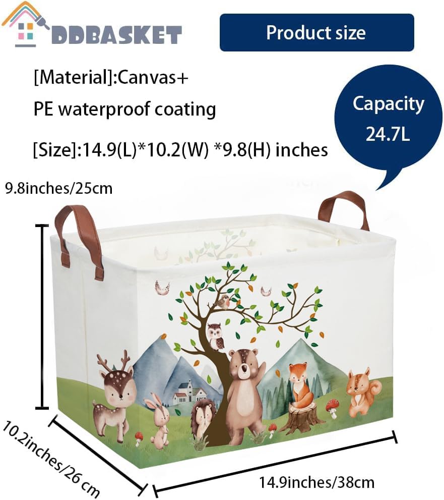 Animal Baskets Cute Storage Bins Rectangular Storage Bin Organizer Book Box - Image 2