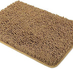Yeaban Chenille Tan Bathroom Rug 17"x24", Non-Slip Rubber Backing by Yeaban