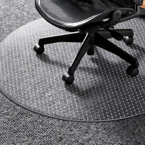 Office Chair Mat for Low-Pile Carpet, 36 in Round, Carpet Protector by Labeta
