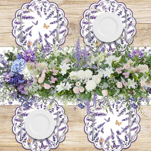 Paper Placemats Disposable 50 Pack Lavender Summer Placemats - Image 6