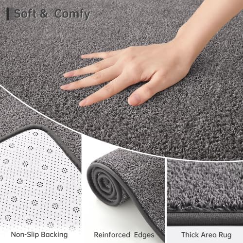 Keeko 5x5 Square Area Rugs for Living Room Bedroom, Soft Washable Carpet - Image 2