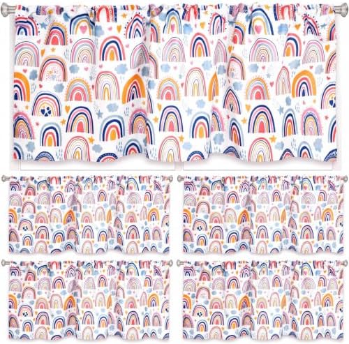 Mindsoft 4 Pcs Rainbow Boho Valances Curtains 54"x18" Rod Pocket Classroom by Mindsoft