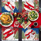 Winter Christmas Placemats Set of 6 Snowman Plastic Table Mat 17×13×0.04in - Image 5