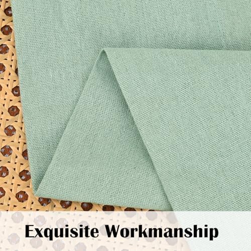 FRAMICS Farmhouse Valance Curtains, Boho Cotton Linen Kitchen Valance, Sage - Image 5