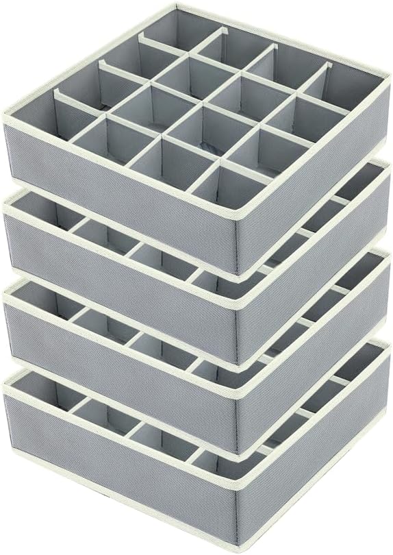 joyoldelf Sock Drawer Organizer Divider Underwear Organizer 16-cell Fabric by APPRECIATELIFERELAXYOURSOUL