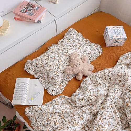 BuLuTu Shabby Chic Hibiscus Floral Print Pillowcase by BuLuTu