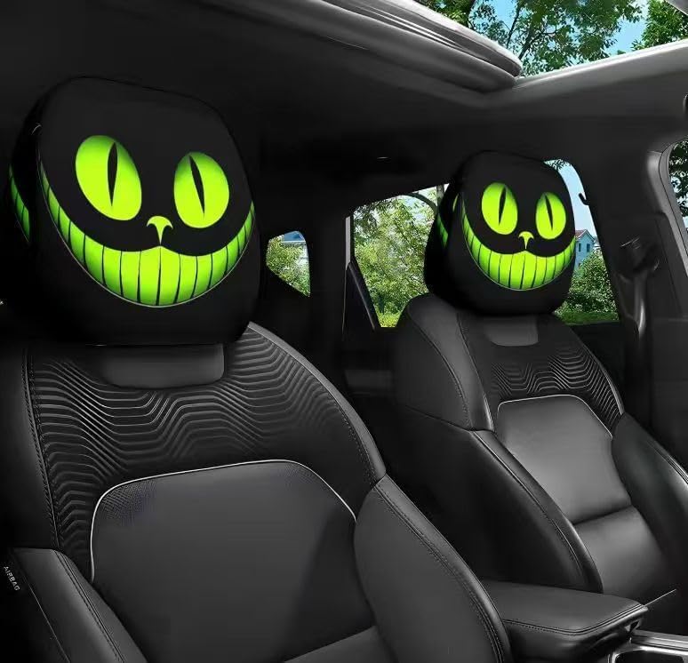 Funny Cartoon car headrest Cover, 2 Pieces Set of Cute Funny Eyes, Suitable - Image 5