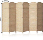 JOSTYLE Rattan Room Divider, 6-Panel Folding Privacy Screen 6ft. Extra Wide - Image 2