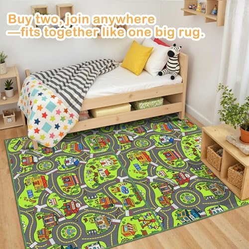 Upgrade Ultra Non Slip Kids Car Rug, Kids Road Playmat Rug - Image 4