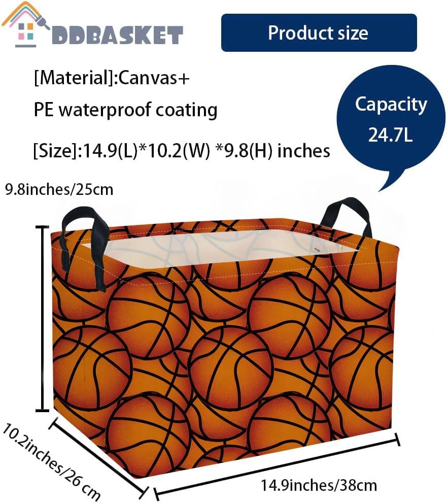 Rectangular Basketball Baskets Gift Basket Empty Kids Storage Bins Baby Boy - Image 2