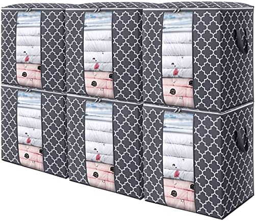 Storage Bags 6 Pack 100L Clothes Organization and Storage Containers by WiseLife
