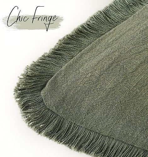 Foindtower Decorative Linen Fringe Lumbar Throw Pillow Covers Cozy Boho - Image 3