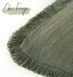 Foindtower Decorative Linen Fringe Throw Pillow Covers 20×20 Olive Green - Image 3