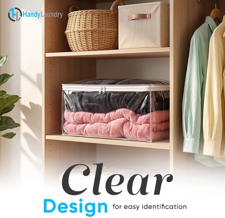 Handy Laundry Comforter Storage Bag – Large 90L Clear Zippered Organizer - Image 4