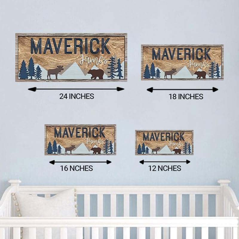 Custom name sign for nursery, Woodland nursery theme, Forest Wooden signs - Image 6