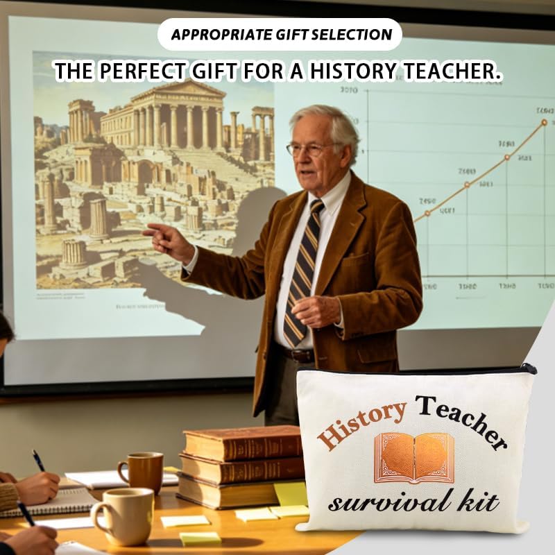 History Teacher Zipper Makeup Storage Bag Funny Historian Christmas Retirement - Image 5