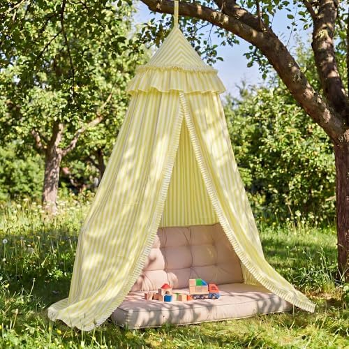 SmoothNovelty Yellow Striped Bed Canopy by SmoothNovelty