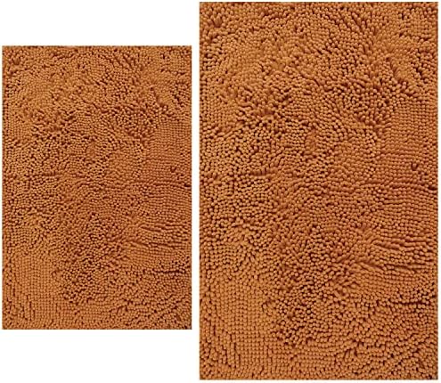 BOANKODU Bathroom Rugs Sets 2 Piece, Extra Soft Chenille Bath Mat Absorbent by BOANKODU