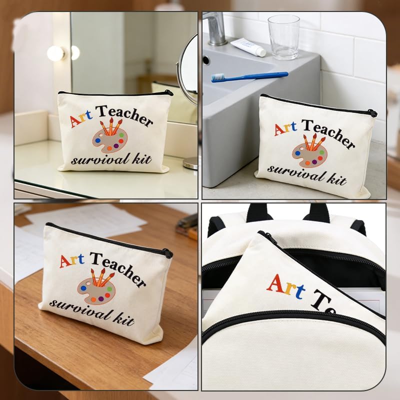 Funny Art Teacher Survival Kit Cosmetics Bag Pouch Zipper Makeup Bag - Image 4