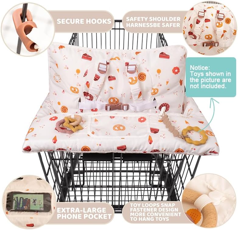 Shopping Cart Cover for Baby 2 in 1 High Chair Covers for Restaurant - Image 3