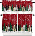 Red Merry Christmas Kitchen Curtains and Valances Set by VandarllinHomeKitchenDecor