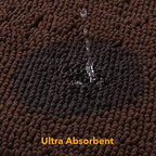 Yeaban Chenille Brown Bathroom Rug 17"x24", Non-Slip Rubber Backing - Image 4
