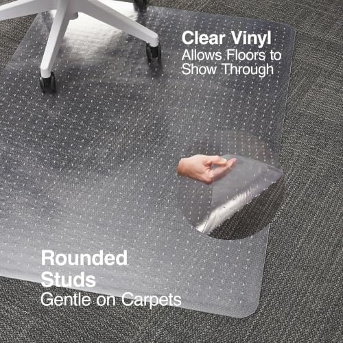 Staples Office Chair Mat, 60x46 Inch, Medium-Pile Carpet - Image 3