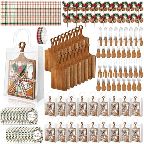 18 Sets Christmas Cutting Board Bulk Christmas Gifts Acacia Wooden Square by Denylopro