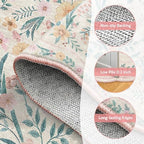 8x10 Scalloped Rug for Living Room, Washable Rugs Soft Low Pile Non Slip Rugs - Image 5