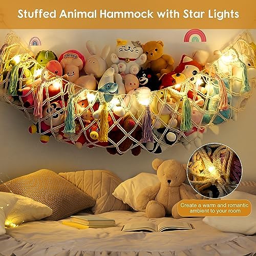 Stuffed Animal Net or Hammock, Large Stuffed Animal Storage Macrame Toy Hammock - Image 2