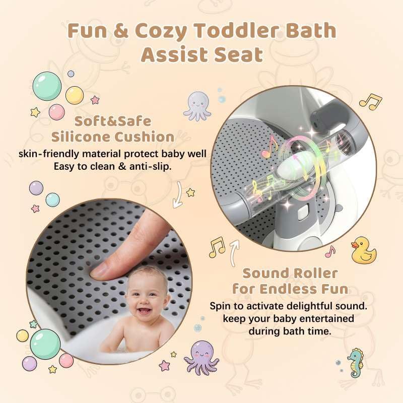 Baby Bath Seat for Babies 6 Months & Up, Non-Slip Toddler Bath Seat - Image 5