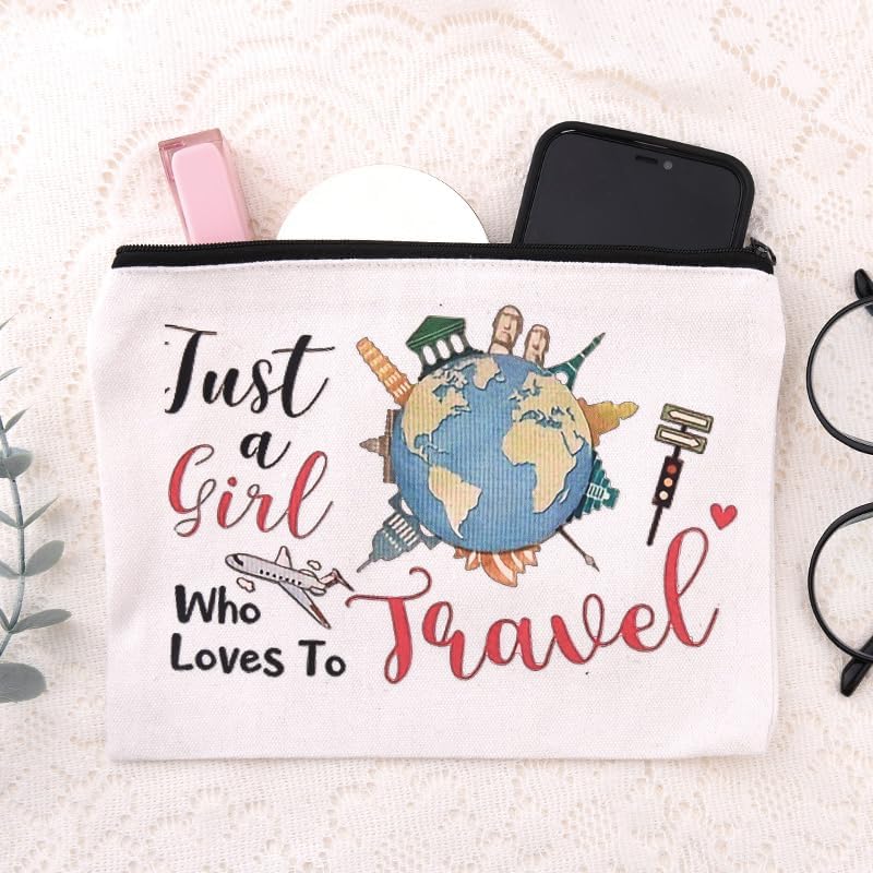Travel Makeup Toiletry Bag for Women Girl Traveler Cosmetics Bag Bon Voyage - Image 3