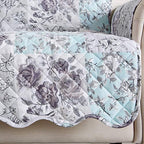 Great Bay Home Reversible Floral Patchwork Chair Furniture Protector - Image 2