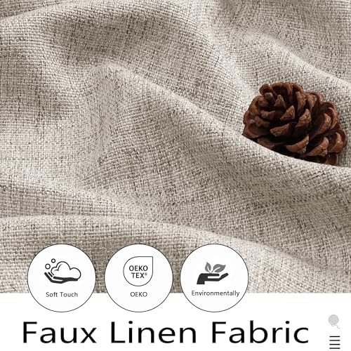 Valances for Windows, Light Filtering Faux Linen Textured Small Short Valance - Image 3