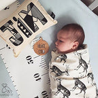 Kids Growth Chart, Wood Frame Fabric Canvas Height Measurement Ruler from Baby - Image 2