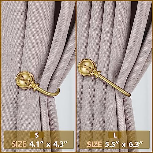 KAMANINA Decorative Curtain Drapery Holdbacks, Wall Mounted, 2 Pack Gold - Image 4