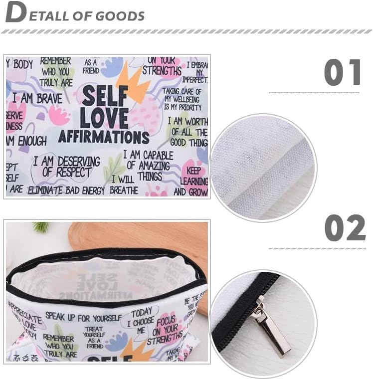 Positive Affirmations Makeup Cosmetic Bag - Image 3