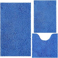 Bathroom Rugs Chenille 3-Piece Extra Soft and Absorbent Shag Bathroom Rugs by BOANKODU
