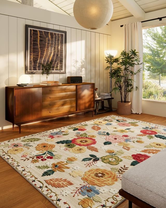 9x12 Area Rugs for Living Room: Washable Rug Non Slip Low Pile Soft Carpet by palohom