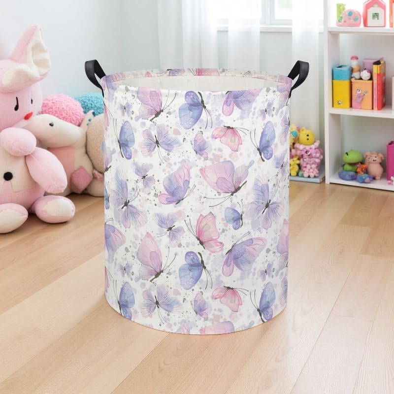 Butterfly Baby Laundry Basket Kids Hamper Animal Toy Storage Bin - Image 2