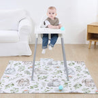 High Chair Mat, Water Resistant and Machine Washable, Forest Eagle Deer Sika - Image 2
