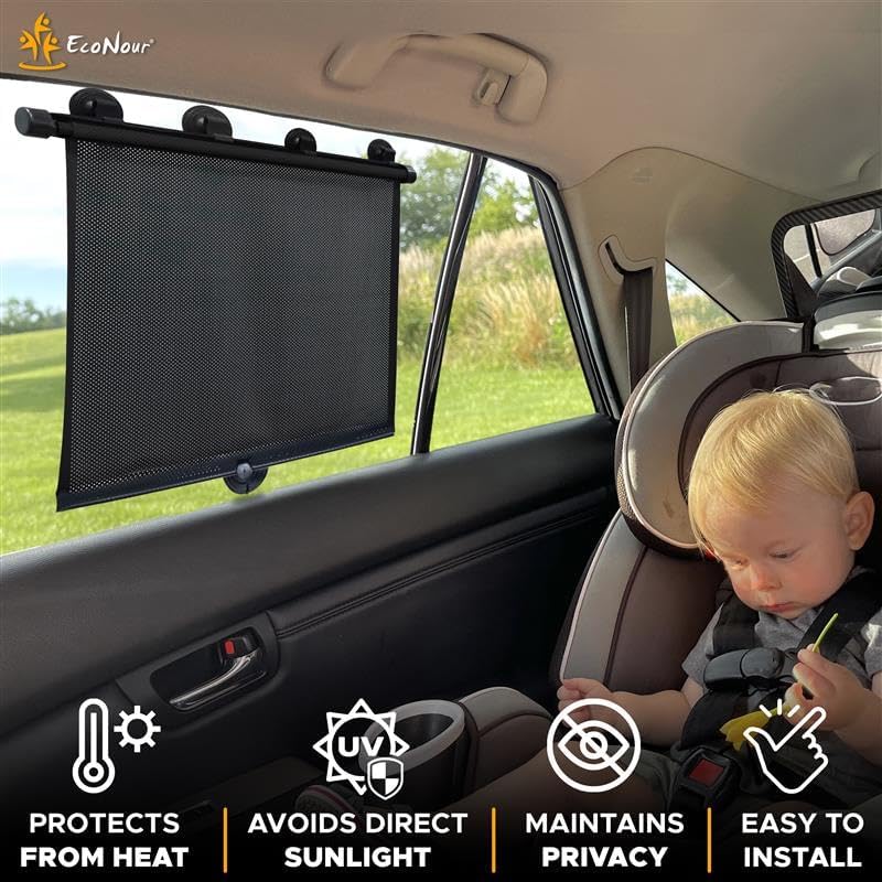 EcoNour Baby Car Window Shades 2 Pack car Window Covers - Image 4